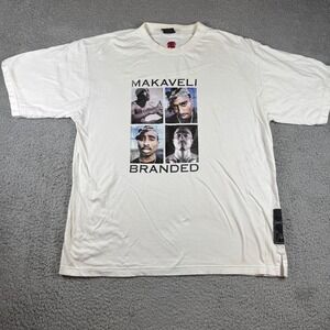Vintage Tupac Makaveli T-Shirt White 2XL Official Y2K 2Pac